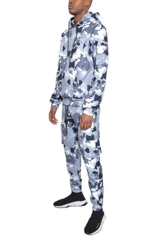 Men's Camo Hoodie & Sweatpants 2-piece Sweat Suit