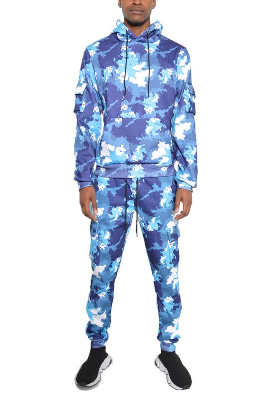 Men's Camo Hoodie & Sweatpants 2-piece Sweat Suit