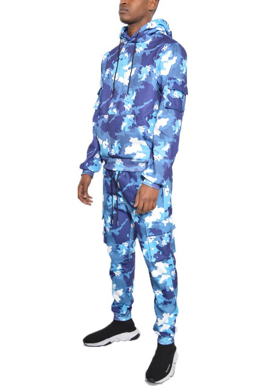 Men's Camo Hoodie & Sweatpants 2-piece Sweat Suit