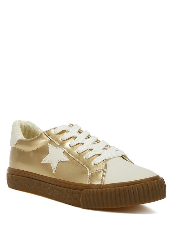 Jumping Jacks Metallic Faux Leather Star Sneakers