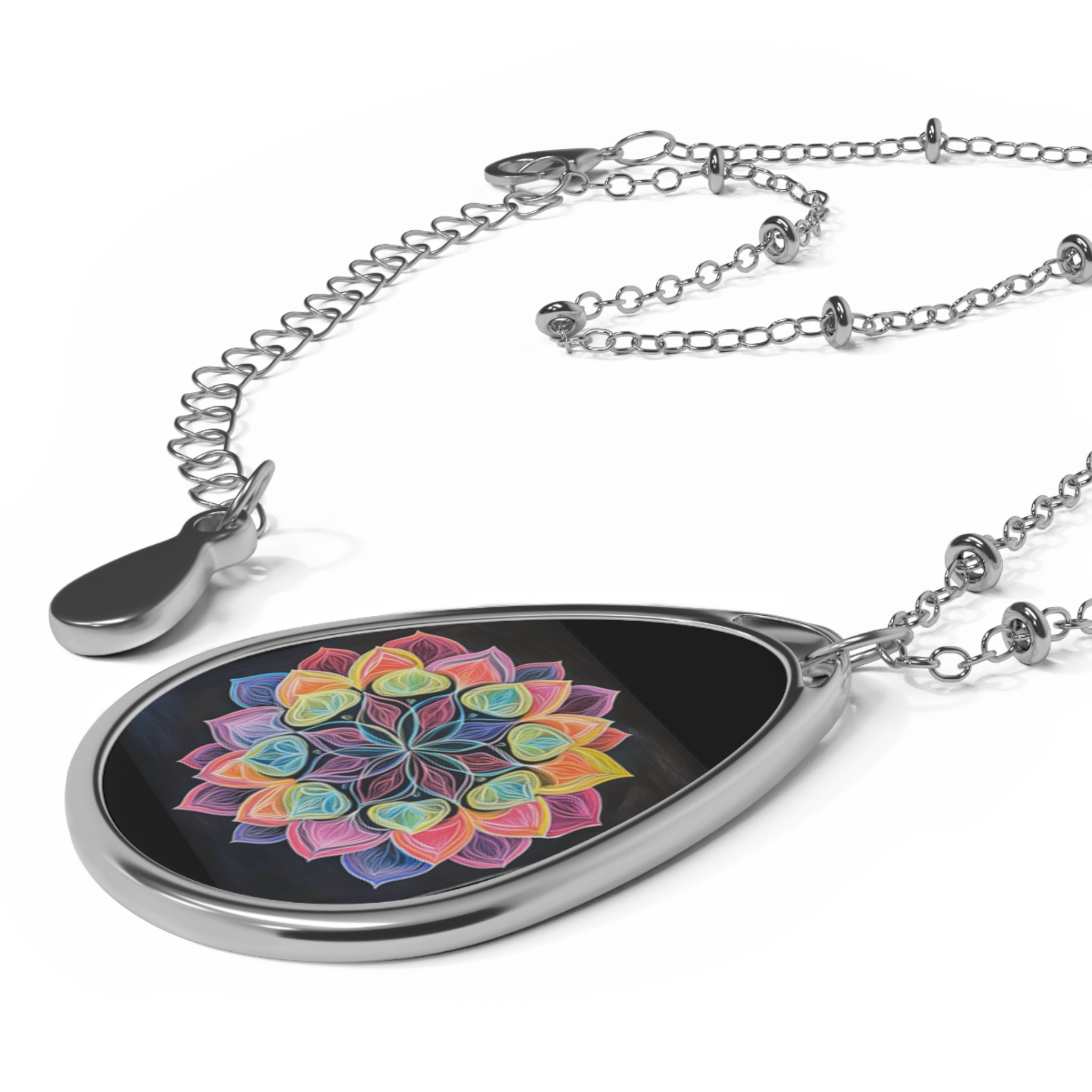 Pastel Posie Oval Necklace with Pendant