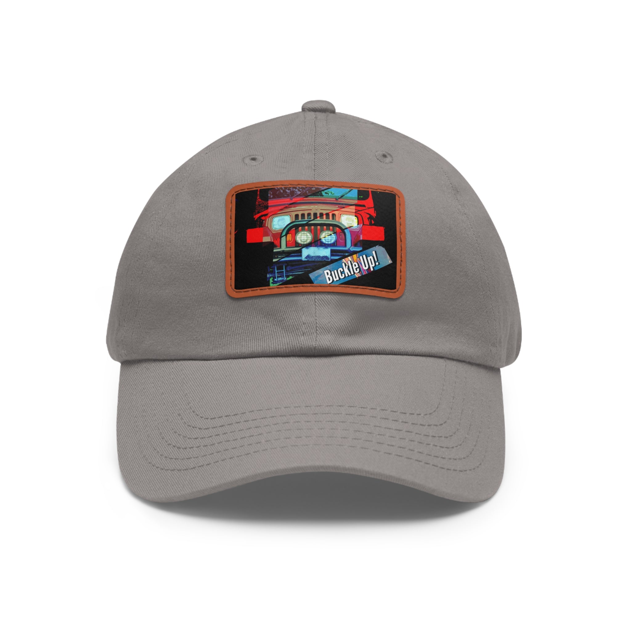 Buckle Up!  4 Wheel Drive Hat with Rectangle Leather Patch - Shell Design Boutique