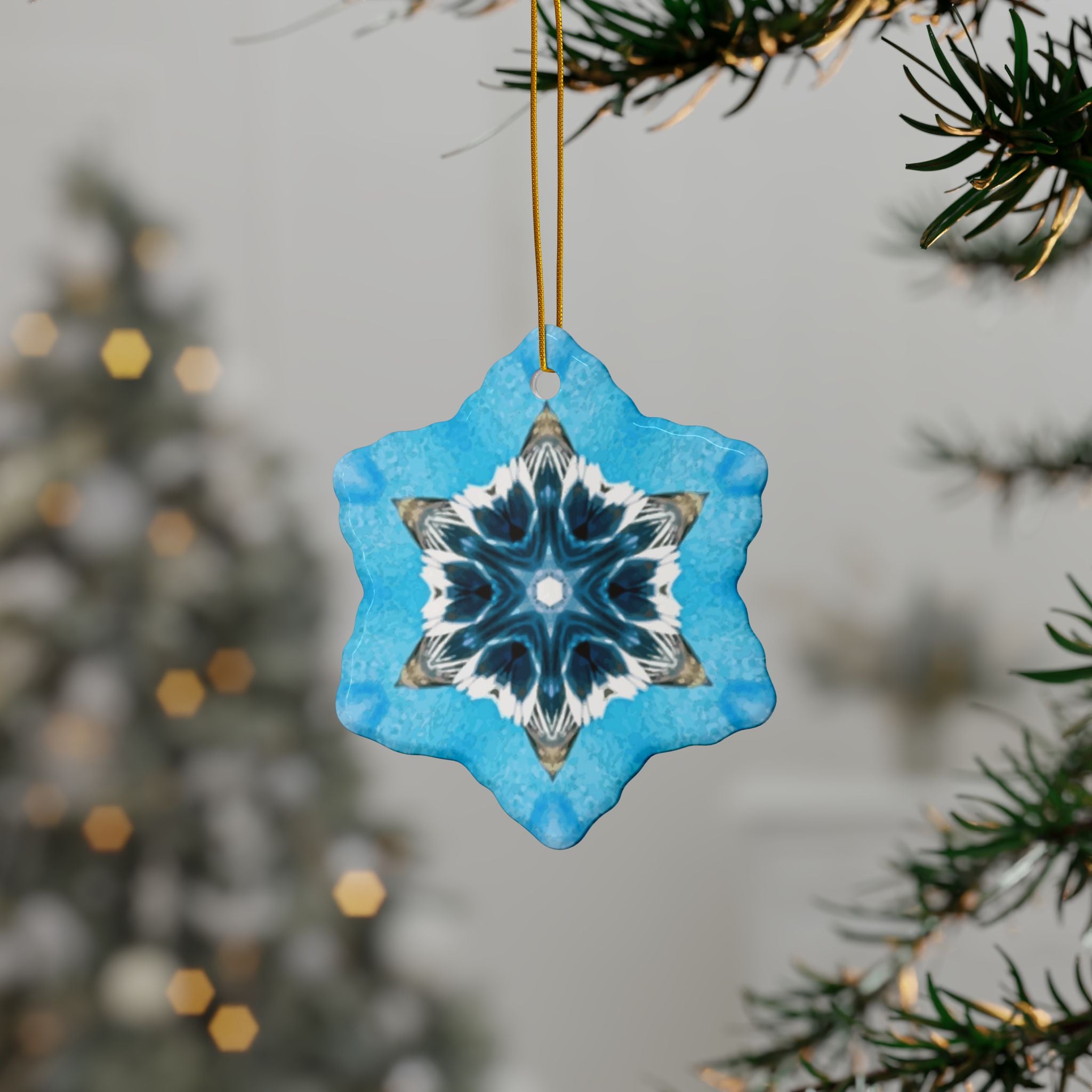 Blue Diamond Ceramic Ornaments 2-Sided Print (1pc, 3pcs, 5pcs, or 10pcs)