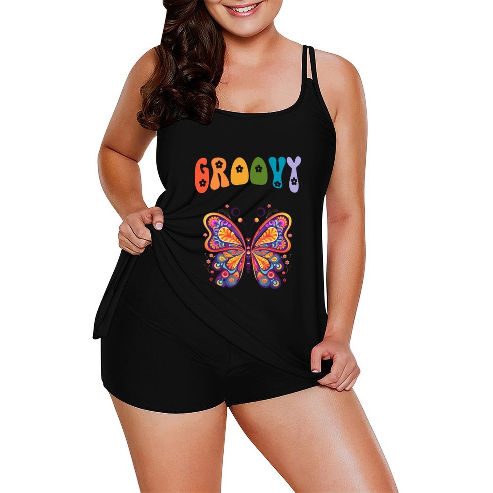 DTF Tankini Two-Piece Swimsuit for Women(Front Printing)