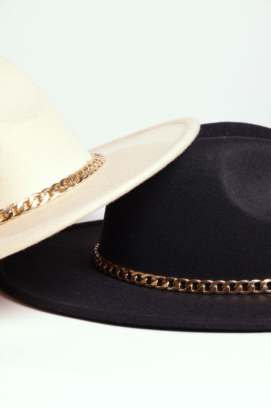 Women's Chain Belt Fedora Hat