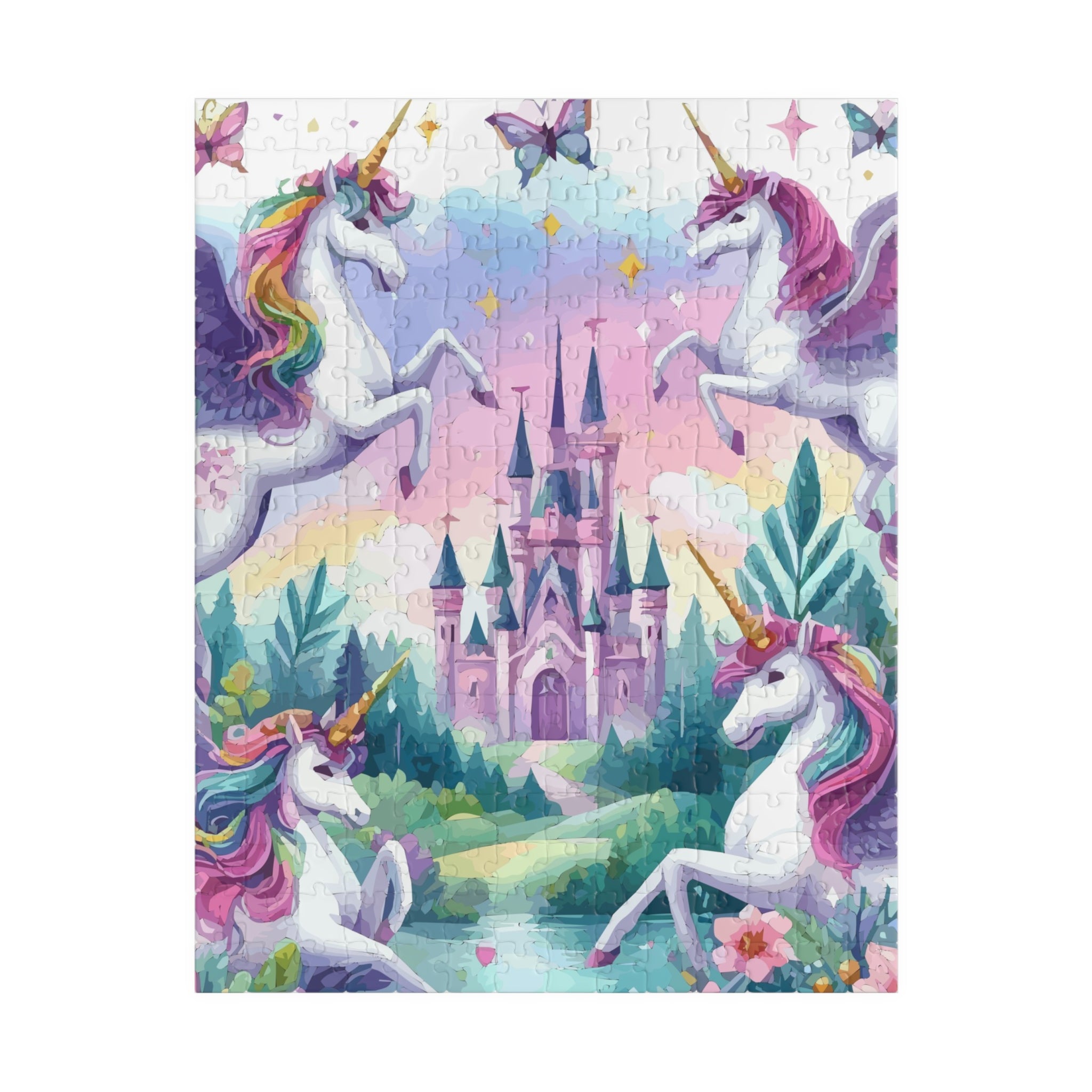 Castle with Flying Unicorns Puzzle (110, 252, 520, 1014-piece)