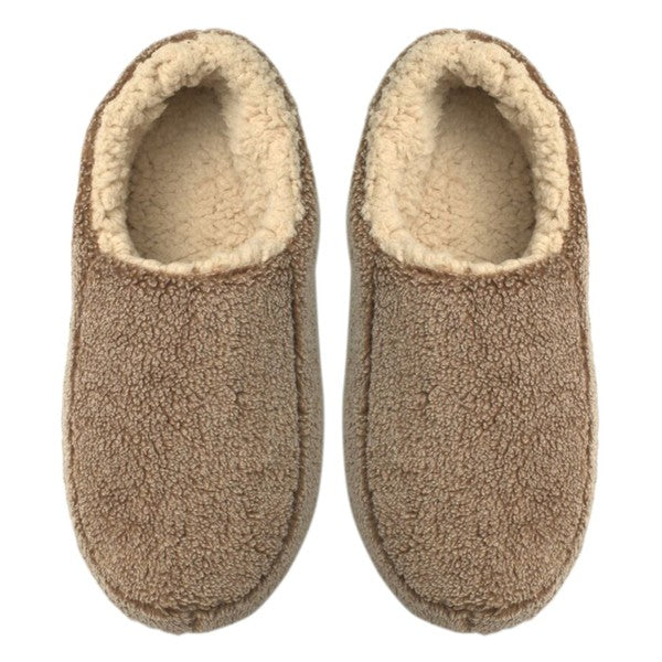 Men's Cozy Sherpa Tan House Slippers