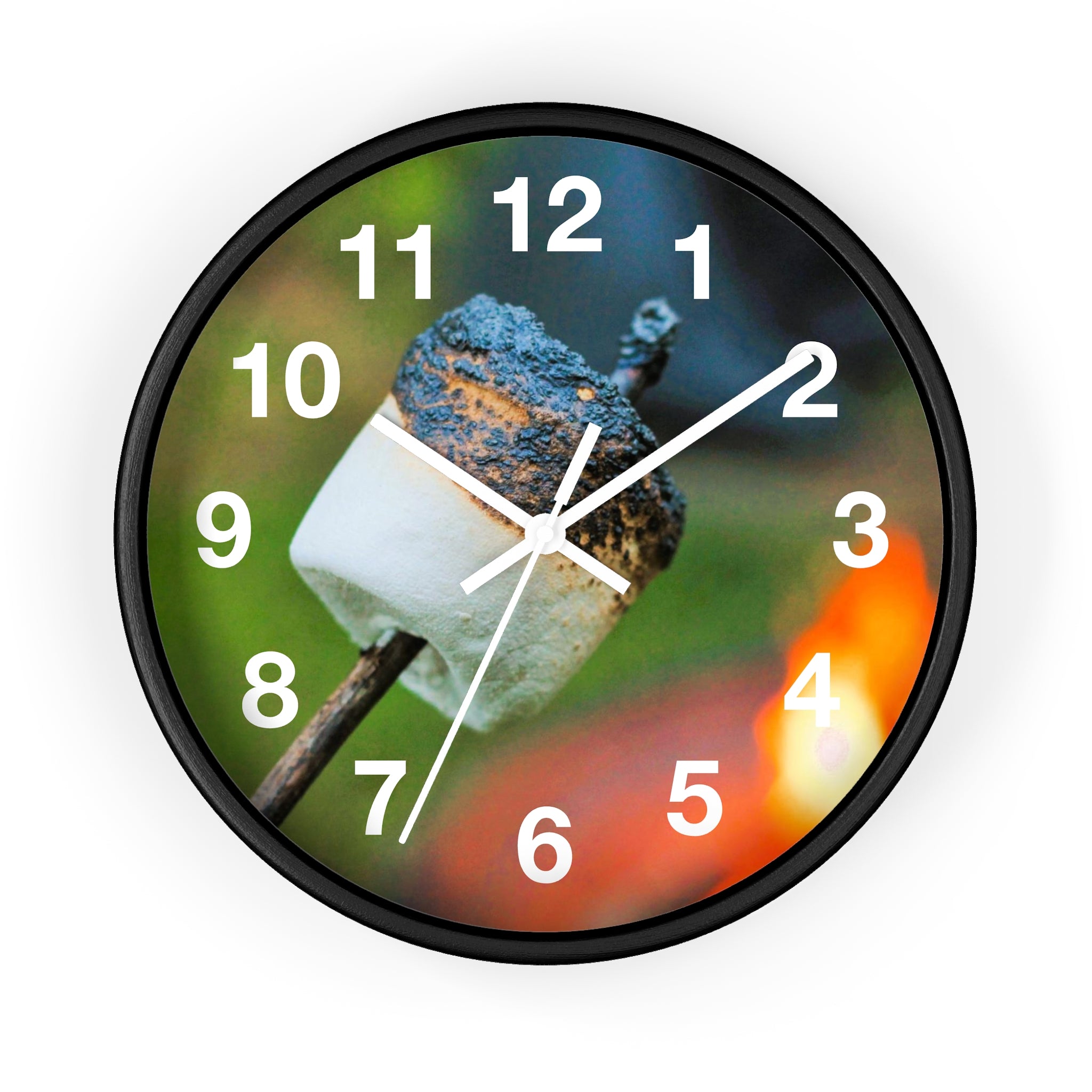 Roasted Marshmallow on a Stick Smores Wall Clock - Shell Design Boutique