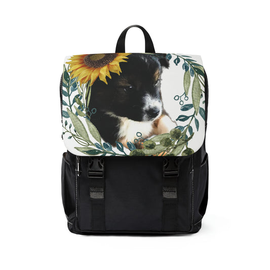 Cute Black Puppy Casual Shoulder Backpack - Shell Design Boutique