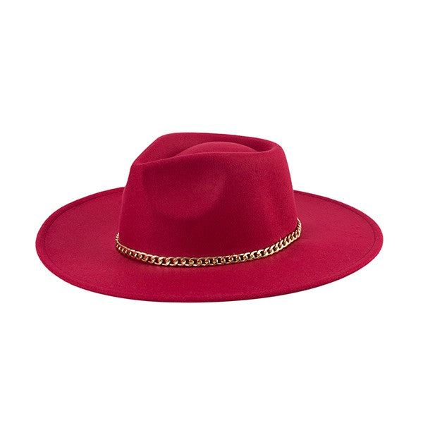 Women's Chain Belt Fedora Hat