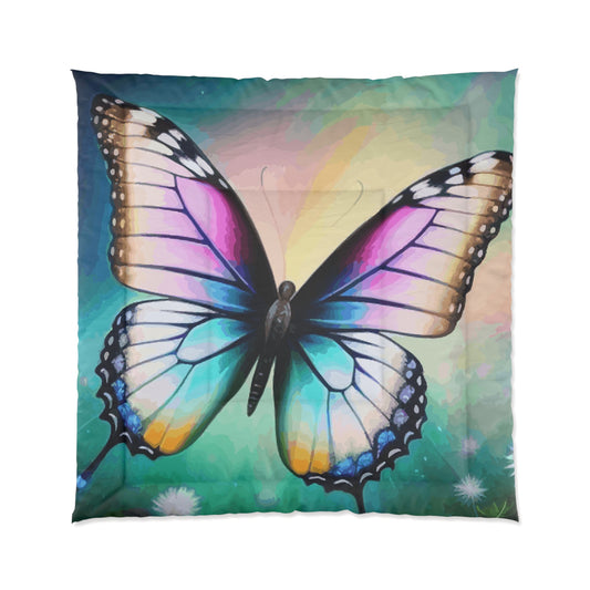 Beautiful Butterfly and Daisies Comforter