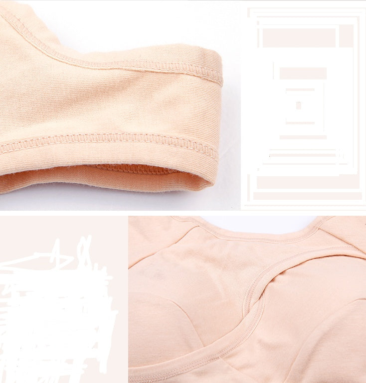 Women's Plus Size Cotton Crossover Wireless Sports Bra Underwear With Removable Padding