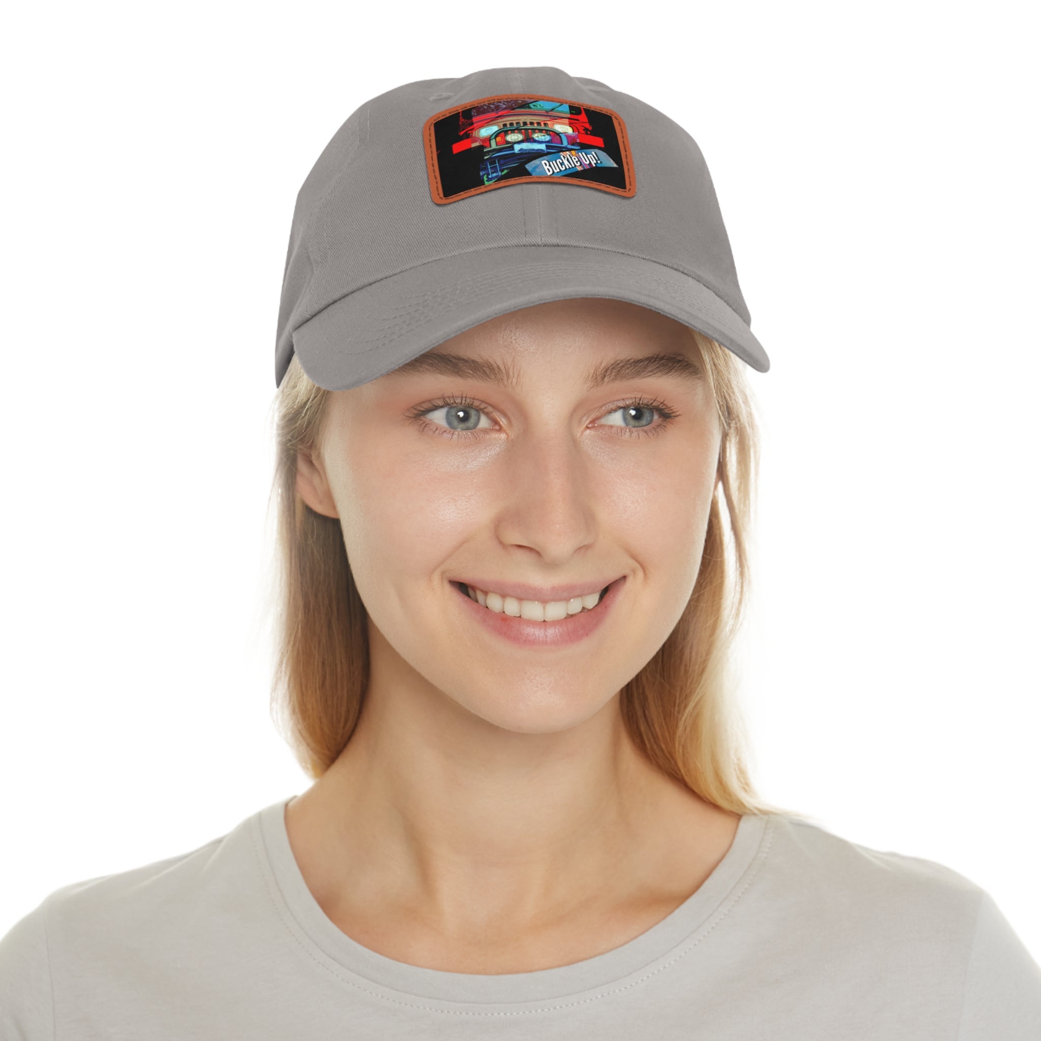 Buckle Up!  4 Wheel Drive Hat with Rectangle Leather Patch - Shell Design Boutique