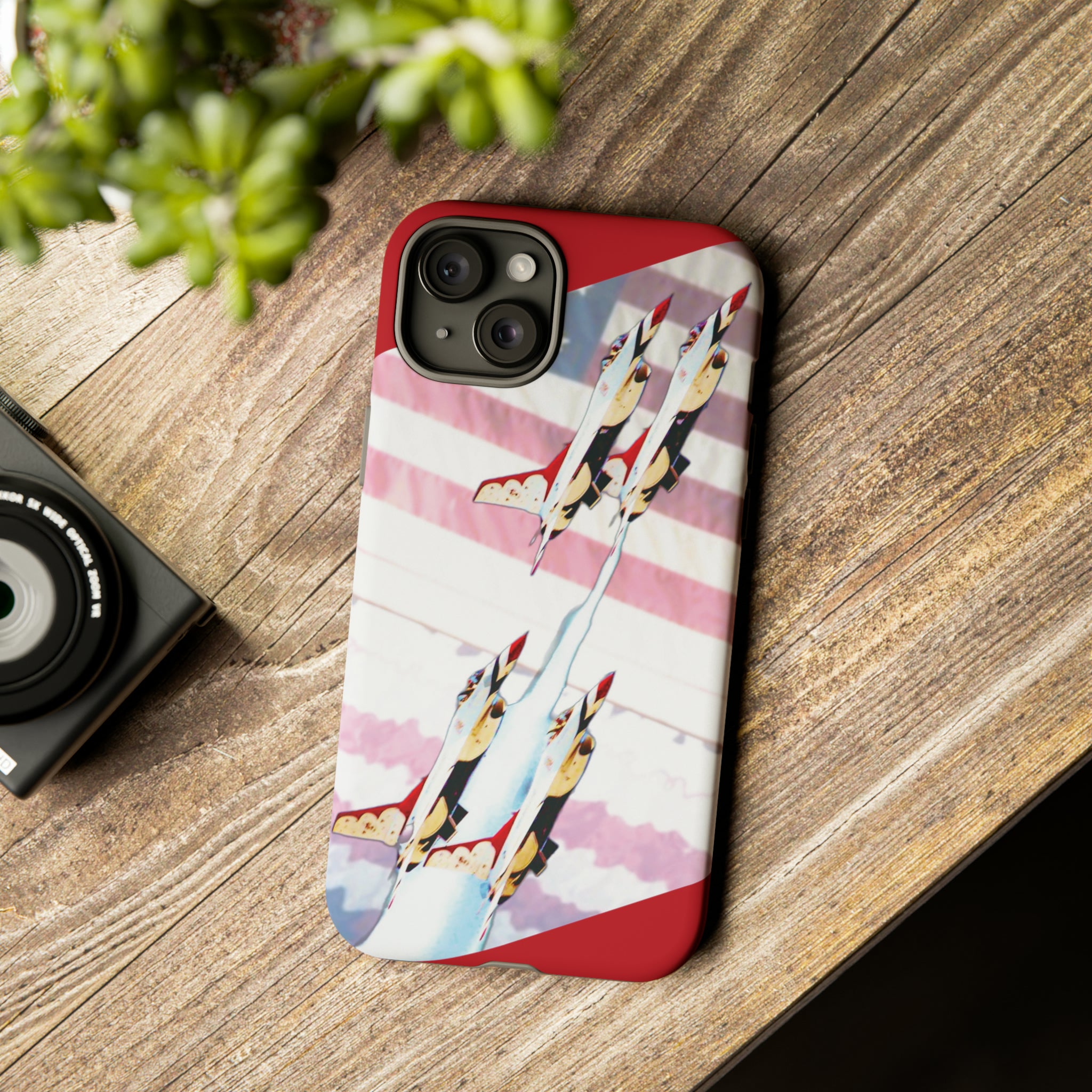 US Fighter Jet Red Tough Phone Case - Shell Design Boutique