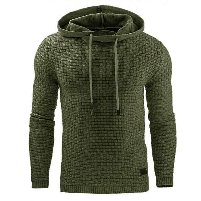 Men's Waffle Solid Color Hoodie Sweater