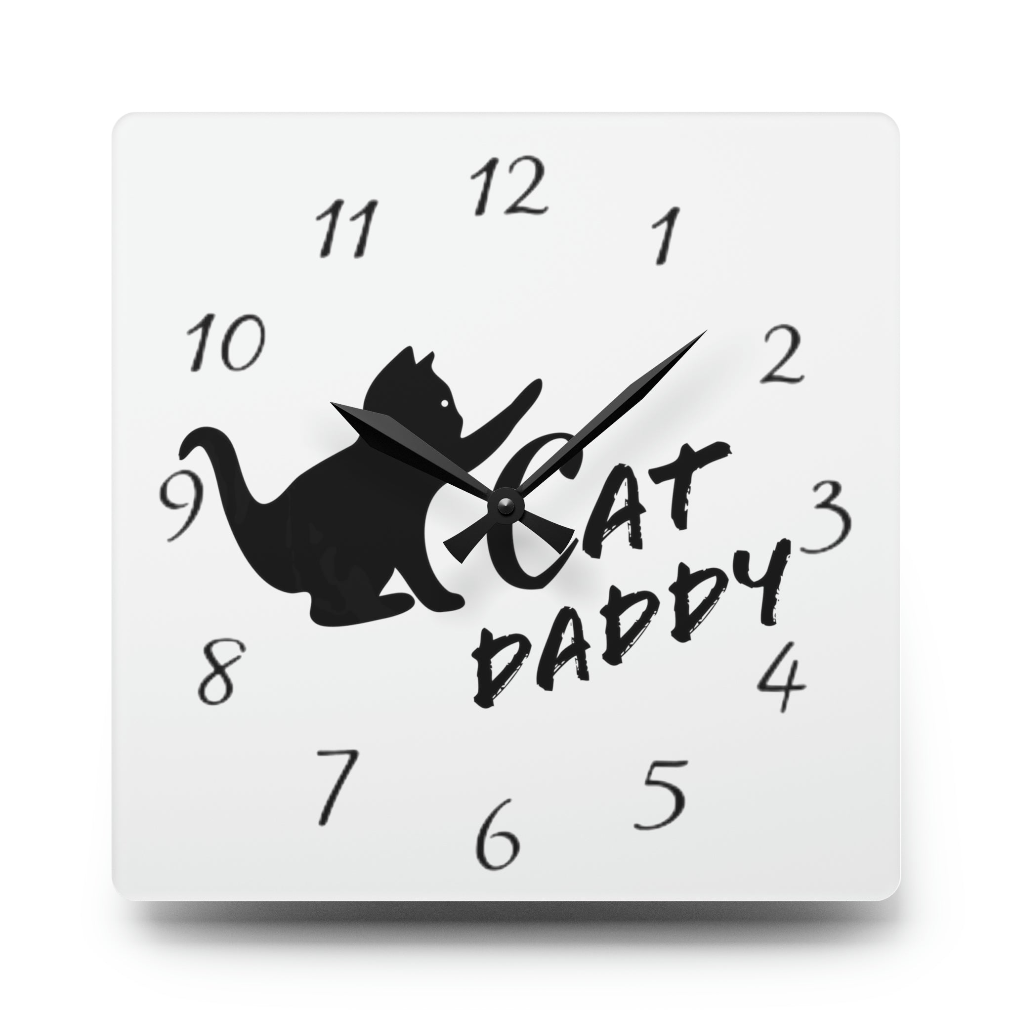 Cat Daddy Playful Kitten Acrylic Wall Clock - Shell Design Boutique