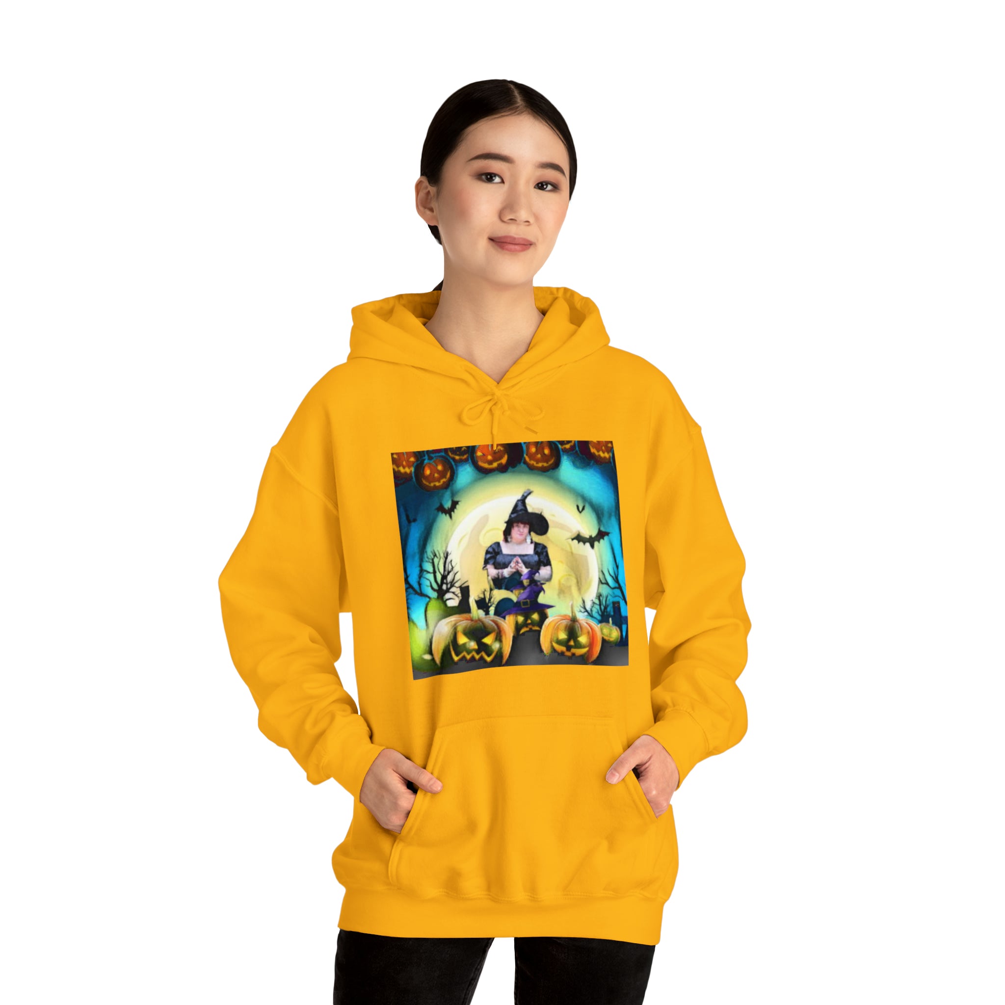 Scary Witch Unisex Heavy Blend™ Hooded Sweatshirt up to 5XL - Shell Design Boutique