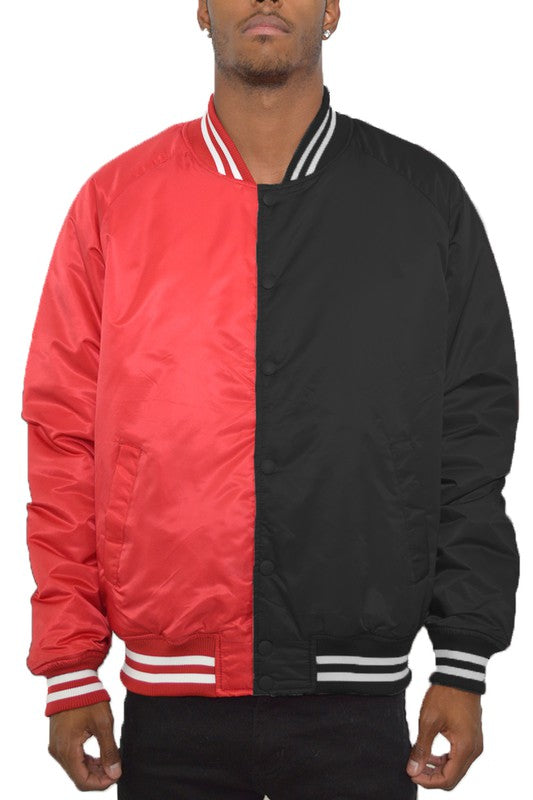 Men's Color Block Two Tone Varsity Jacket