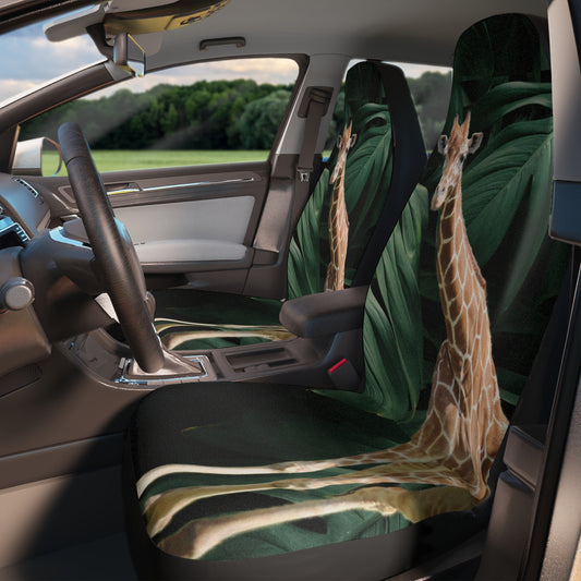 Tall Giraffe Surrounded by Greenery Universal Car Seat Covers - Shell Design Boutique