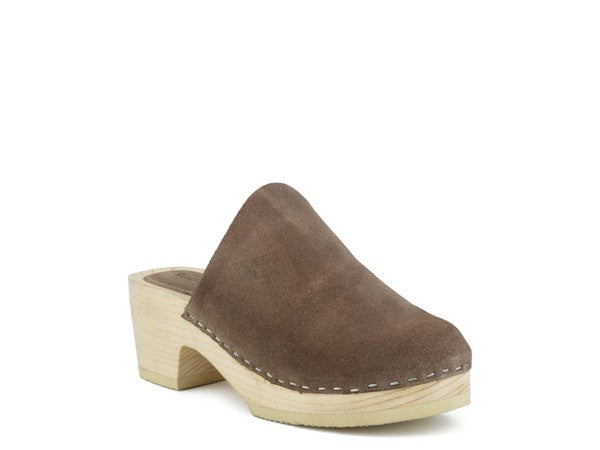 Women's Rag & Co Darcie Taupe Suede Clogs