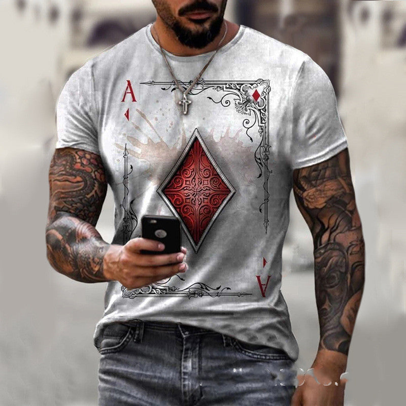 Men's Gambler Playing Card Graphic T-Shirt