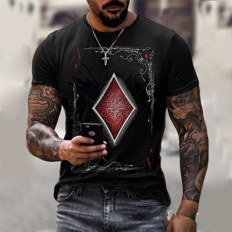 Men's Gambler Playing Card Graphic T-Shirt