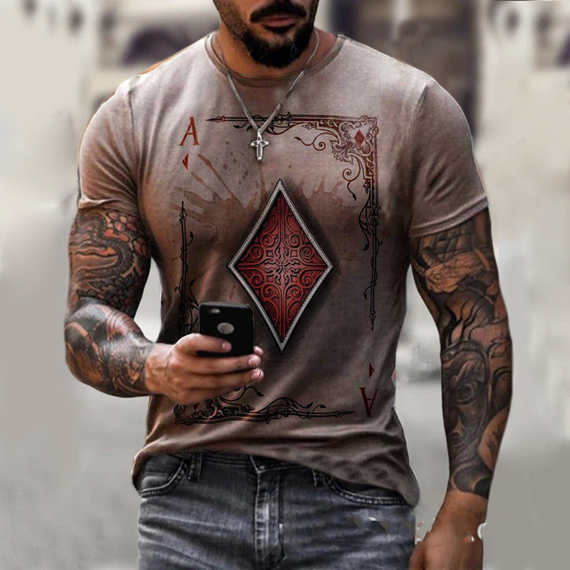 Men's Gambler Playing Card Graphic T-Shirt