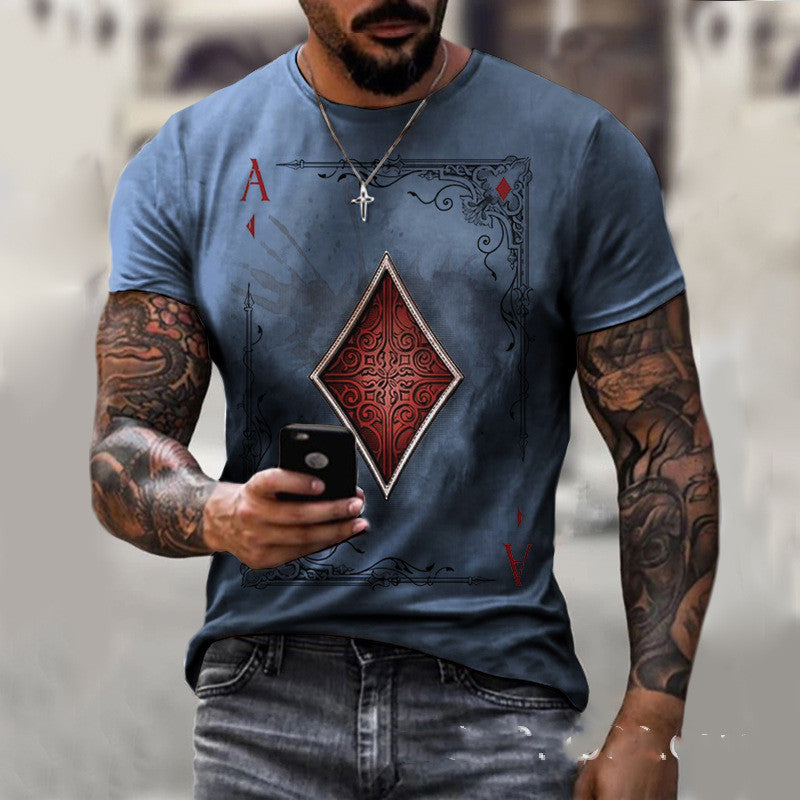 Men's Gambler Playing Card Graphic T-Shirt