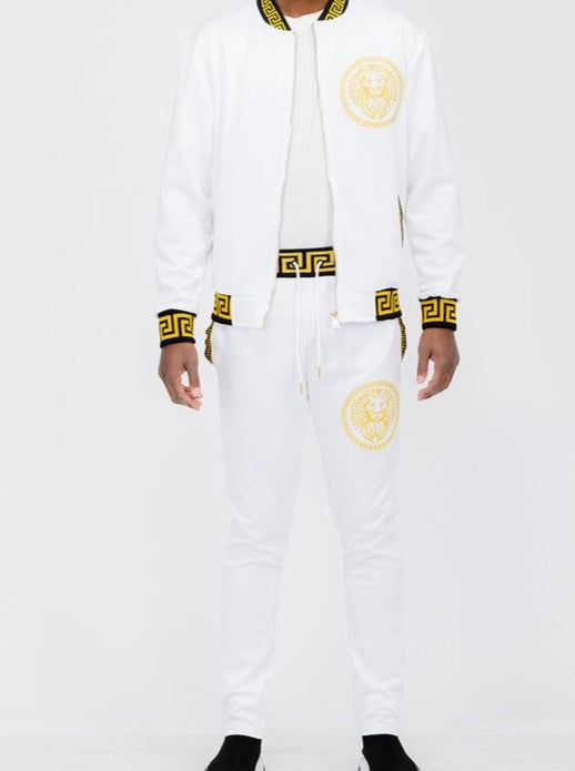 Mens Black and Gold Detail Track Suit