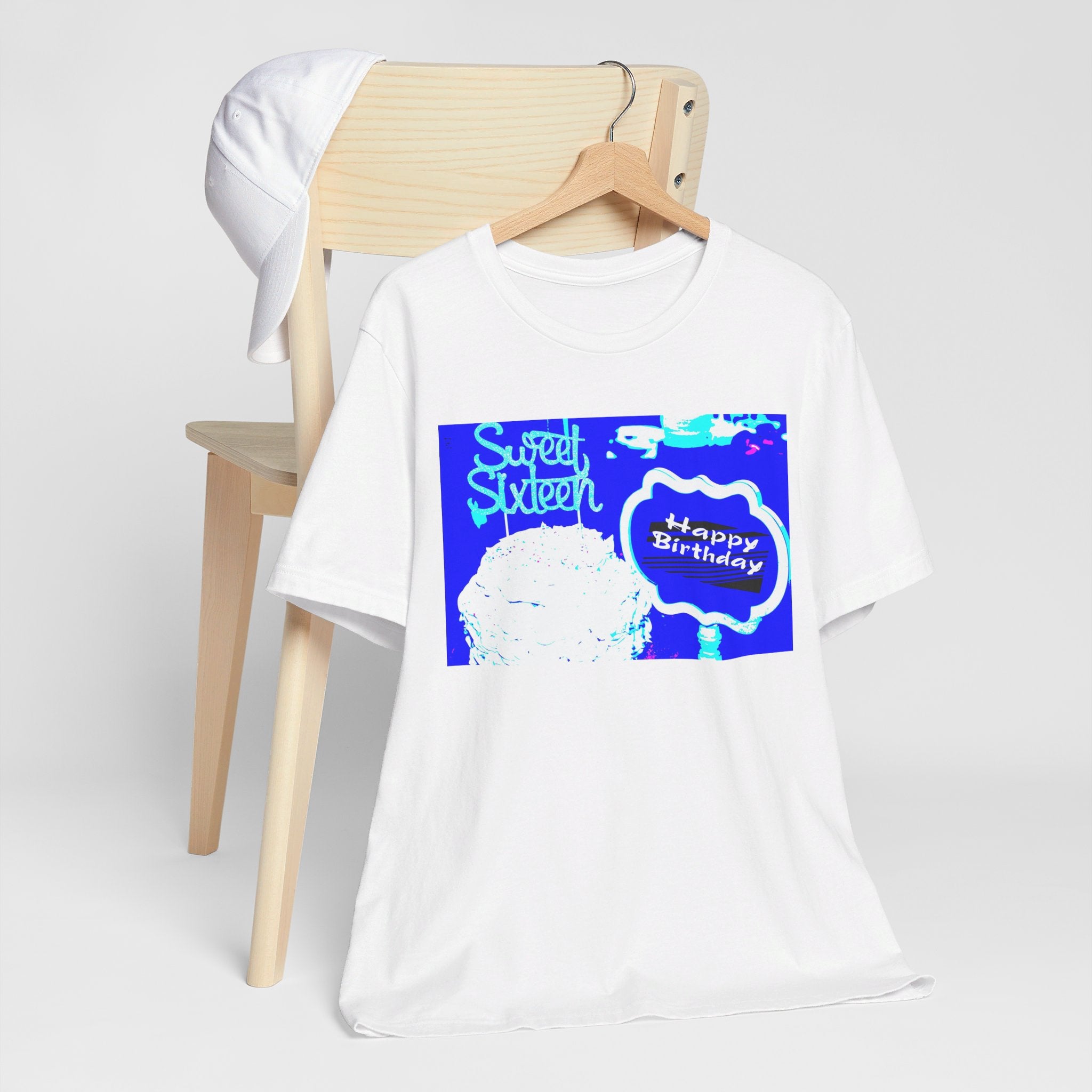 Feliz cumpleaños Dulce Dieciséis Camiseta unisex Jersey de manga corta hasta 3XL