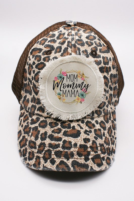 Mom Mommy Mama Floral Cir Patch Trucker Hat