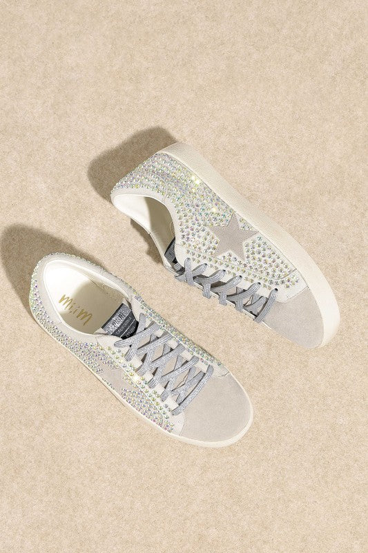 Women's Glam Rhinestone Star Sneakers