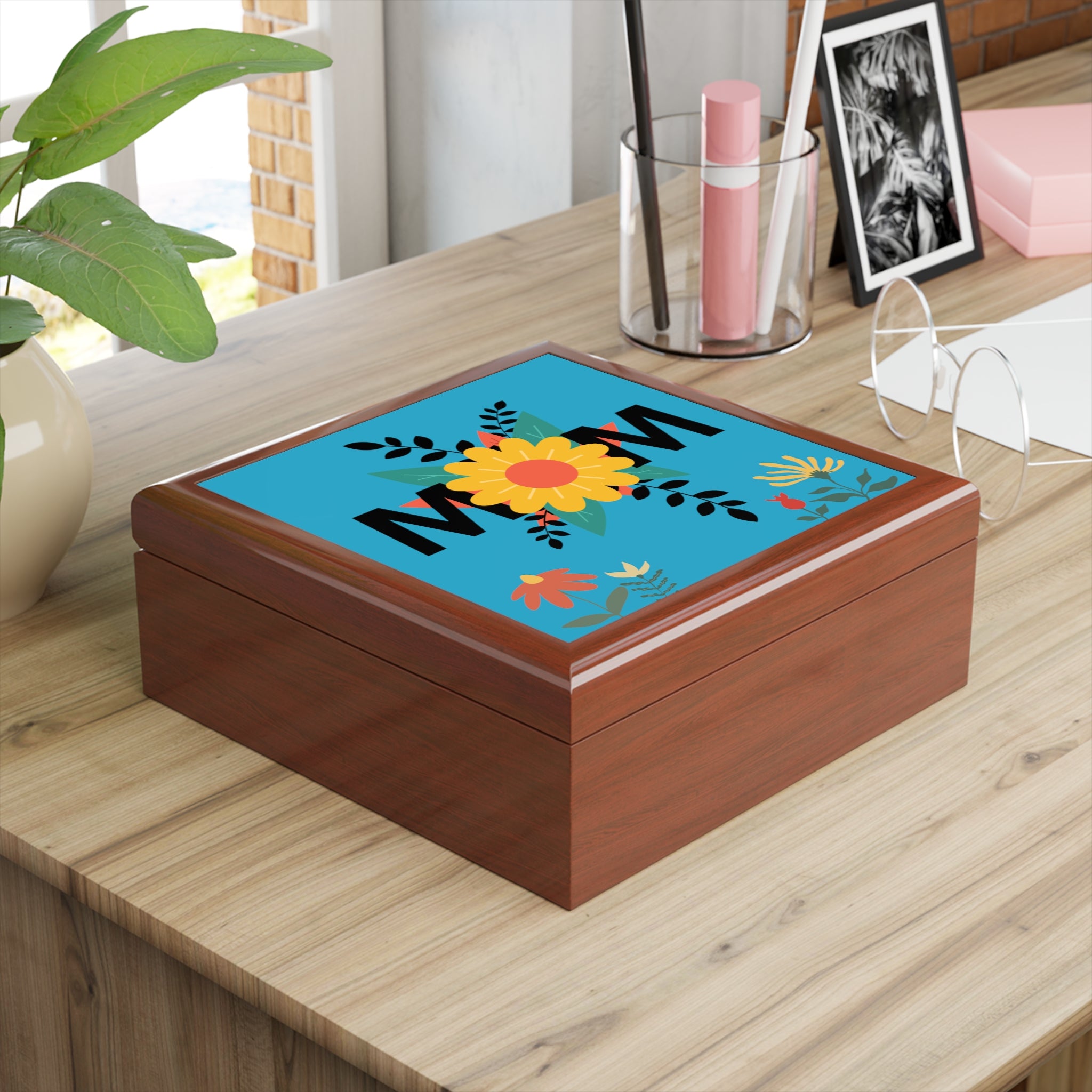 Floral Pattern Mom Design Jewelry Box Perfect for Mother's Day Gift