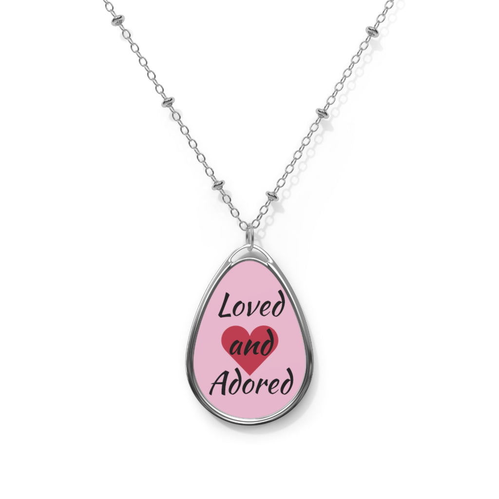 Love and Adored Pink Oval Necklace