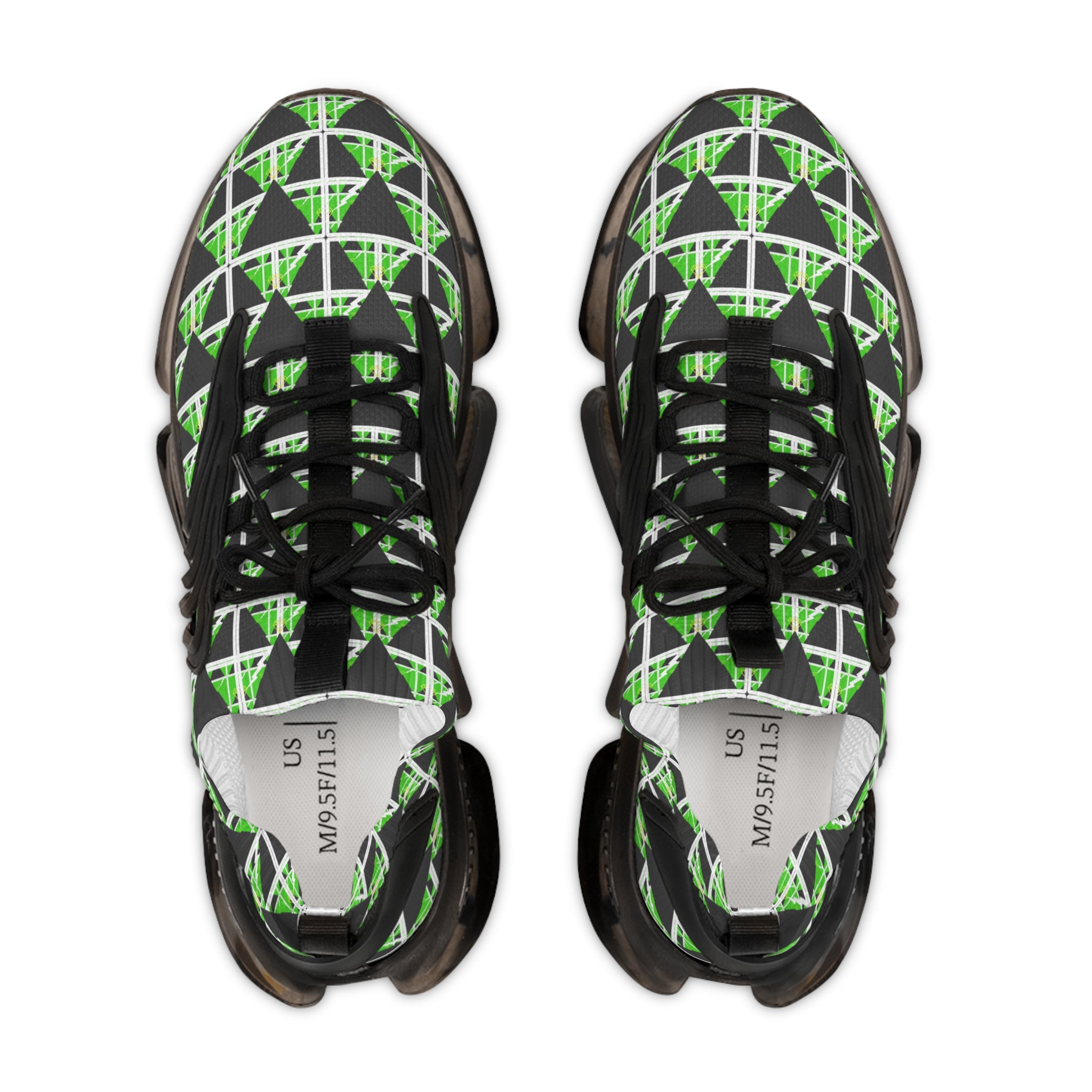 Men's Green Triangle Mesh Sneakers