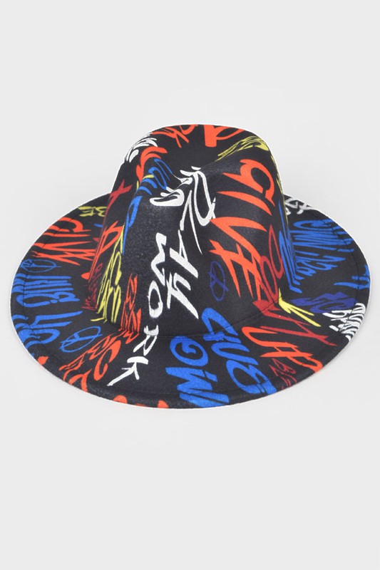 Women's Graffiti Felt Blend Fedora