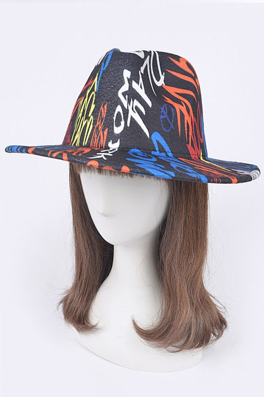 Women's Graffiti Felt Blend Fedora