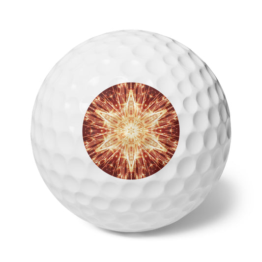 Fiery Stars Golf Balls - 6pcs