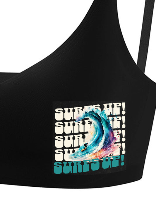 Surf's Up Seamless Bra for Women (Front Printing)