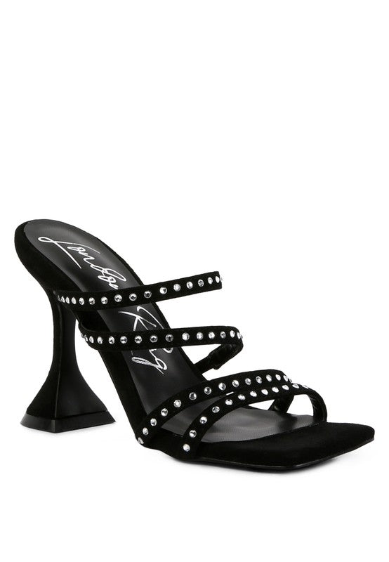 Women's Studded Mid-Heel Multi Strap Sandal