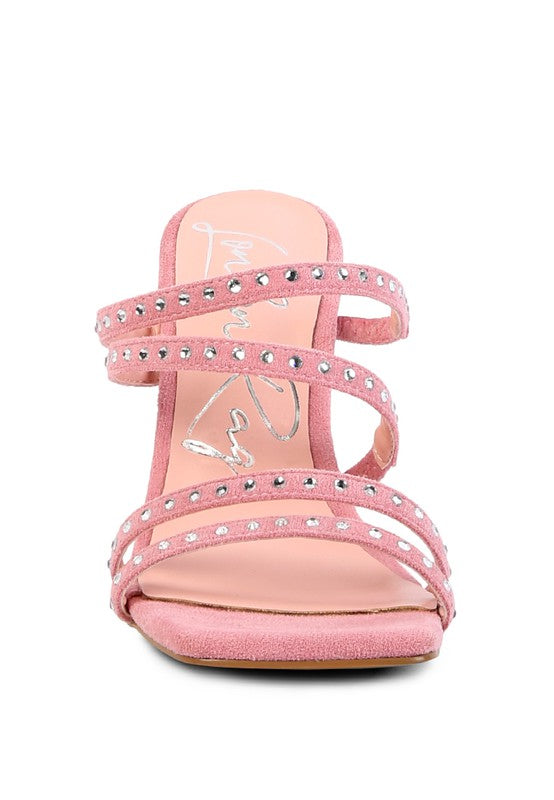 Women's Studded Mid-Heel Multi Strap Sandal