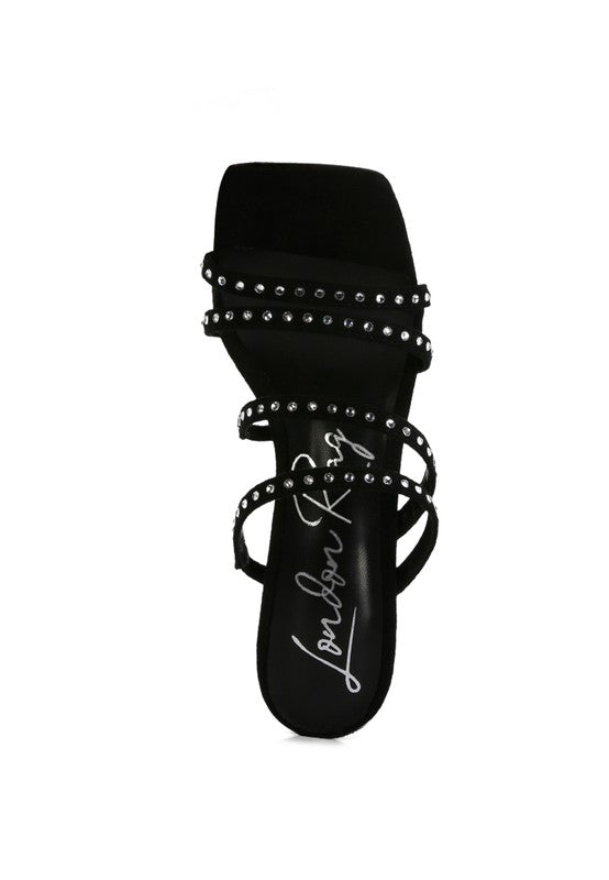 Women's Studded Mid-Heel Multi Strap Sandal