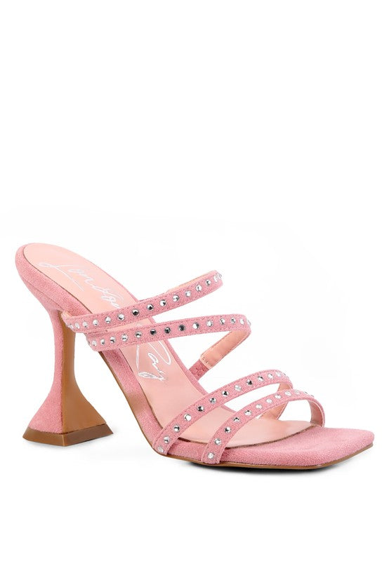 Women's Studded Mid-Heel Multi Strap Sandal