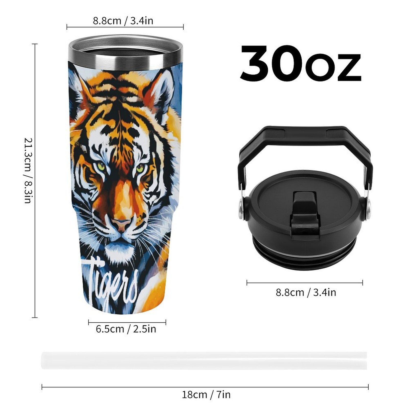 Tigers 30 oz Stainless Steel Water Bottle