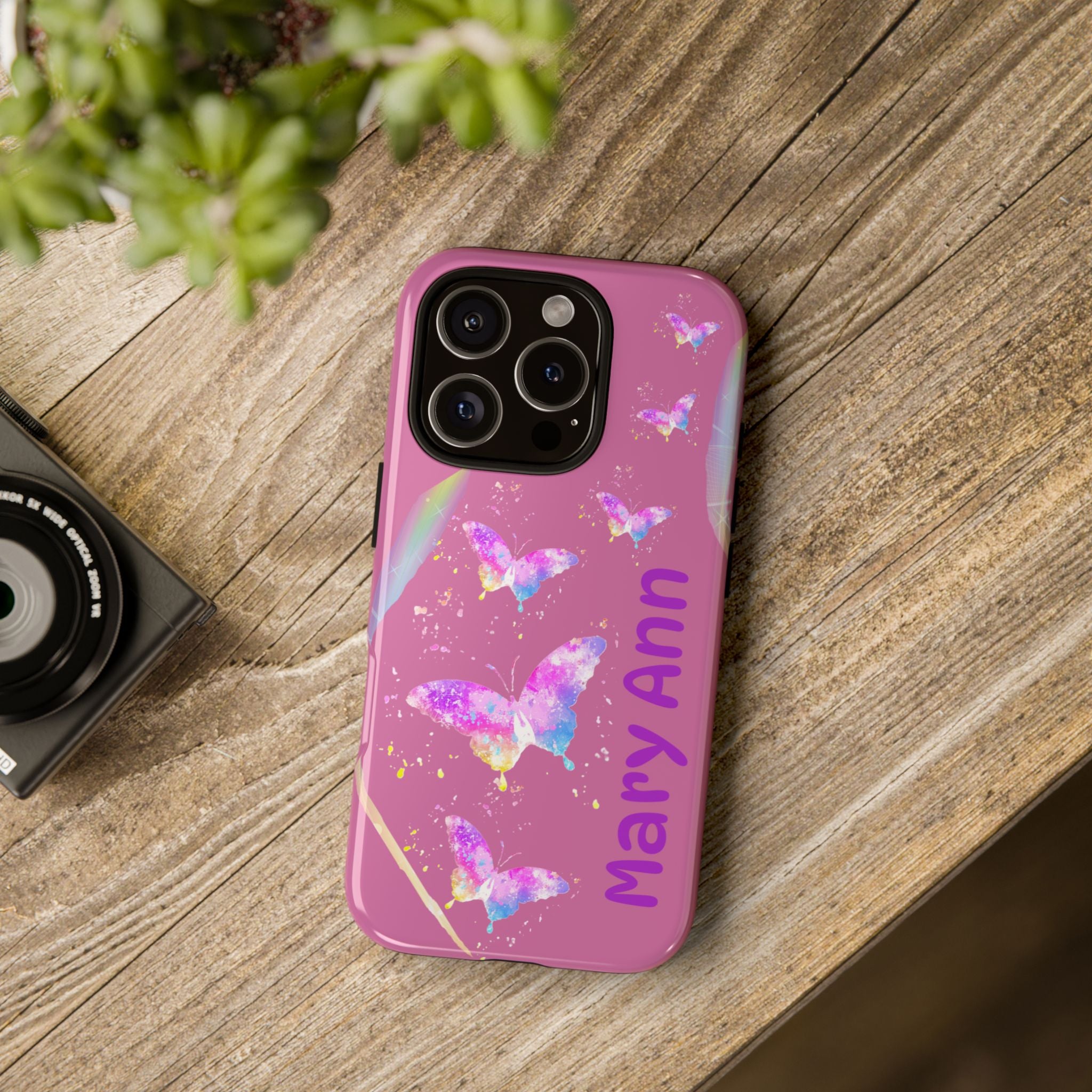 Personalized Butterfly Phone Case, Floral Phone Cover, Customizable Phone Case, Gift for Her, Pastel Decor