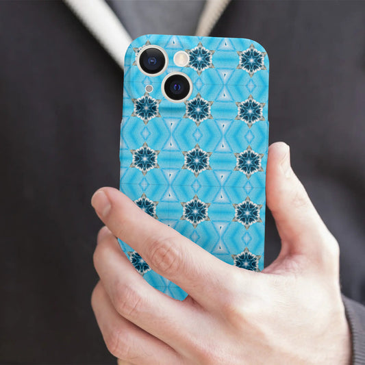 Blue Diamond Pattern iPhone 15 Phone Case