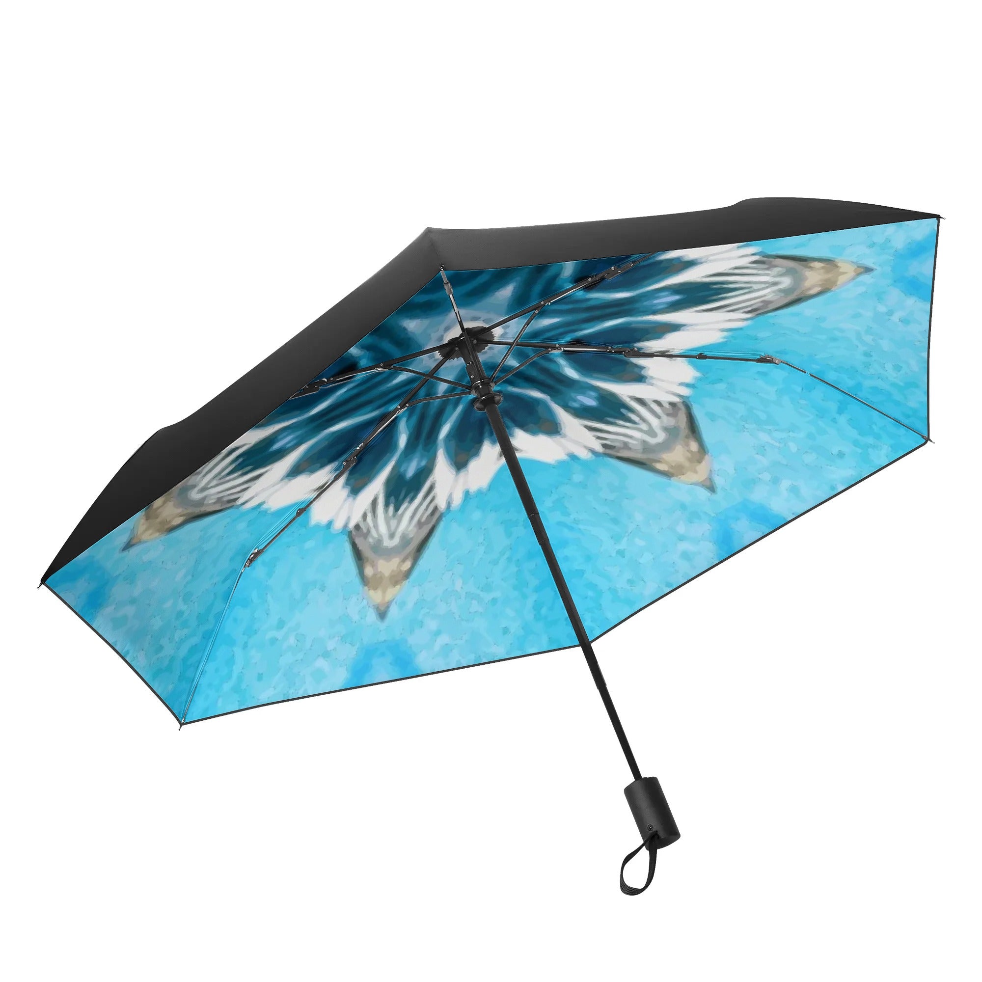 Blue Diamond Fully Automatic Umbrella with Design Inside