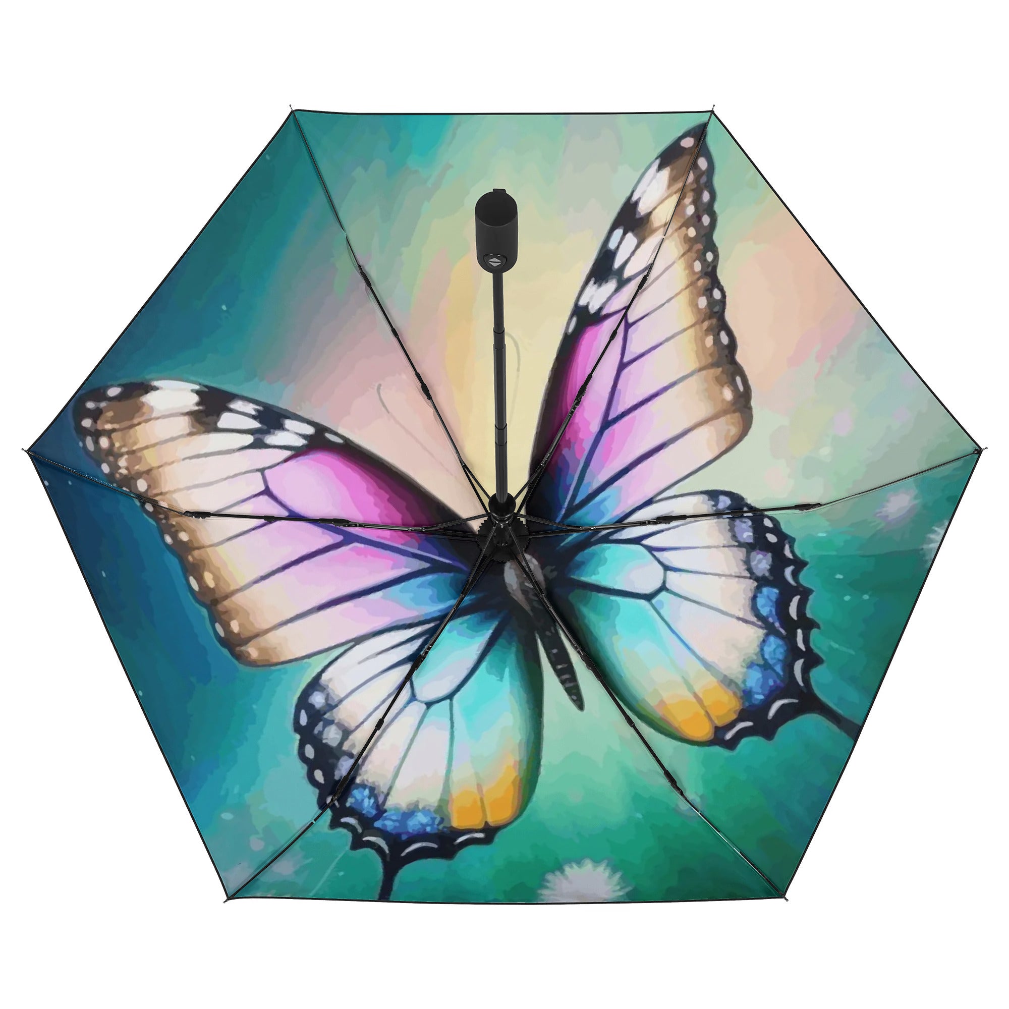 Beautiful Butterfly Fully Automatic Umbrella with Design Inside