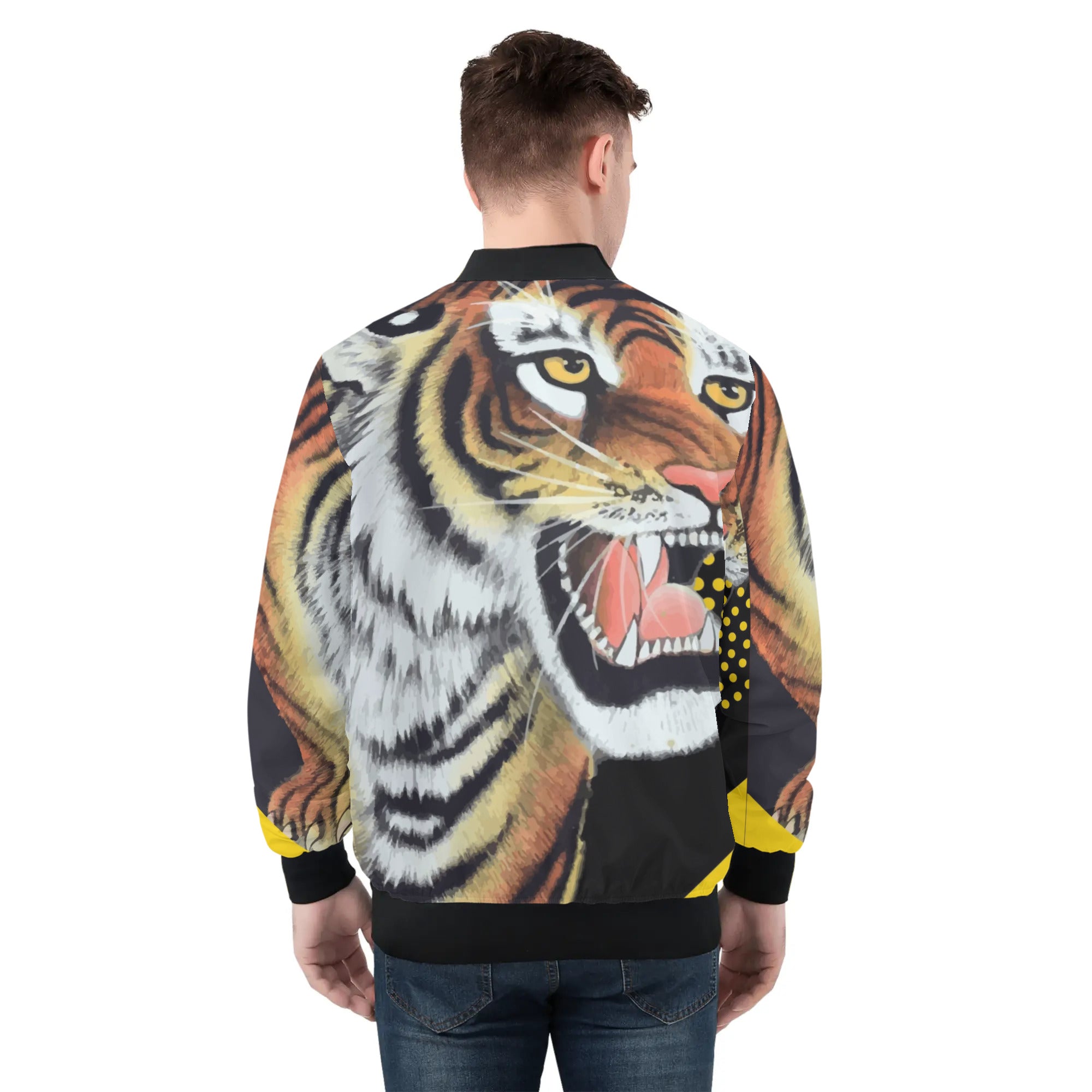 Men's Tiger Printed Bomber Jacket