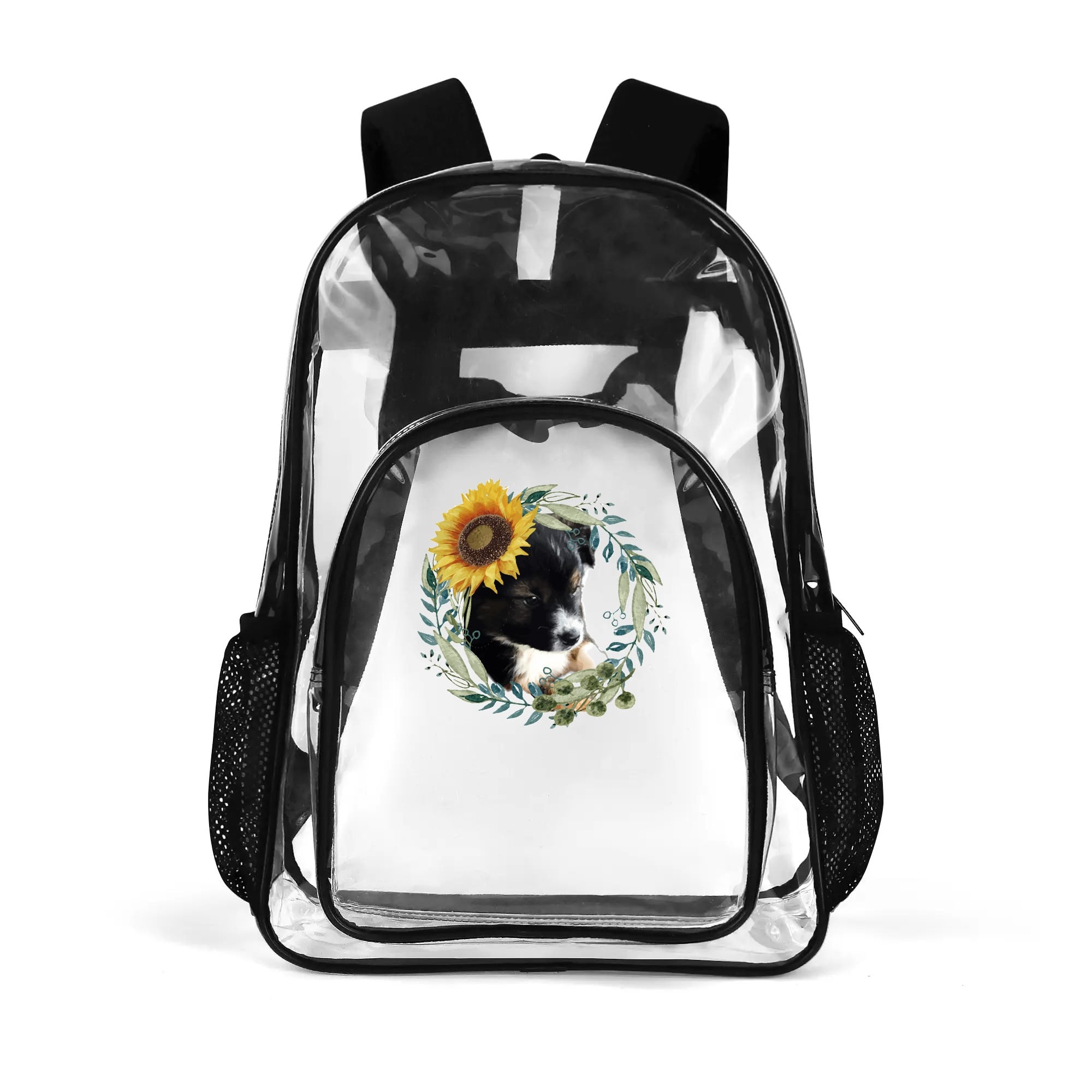 Cute Black Puppy Clear Backpack Bundle